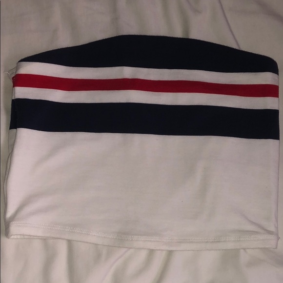 Garage brand - blue, white & red stripe tube top - Picture 2 of 5